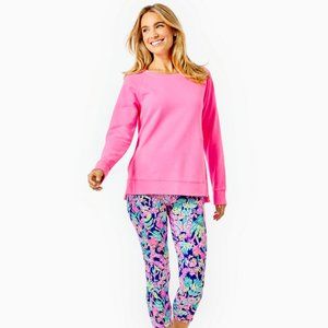 NWT Lilly Pulitzer Luxletic Beach Comber Pullover - Coral Sands - Size Small